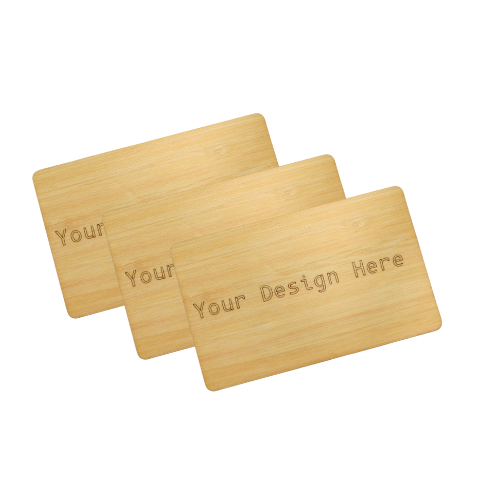 The Kordicard - Customizable Digital Card x3 - Bamboo Finish | Business | NFC | Tap & Connect