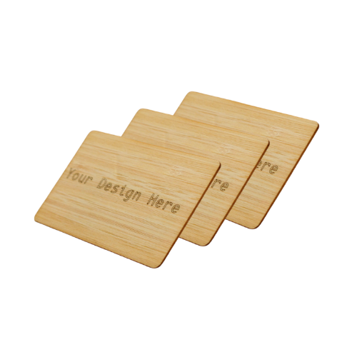The Kordicard - Customizable Digital Card x3 - Bamboo Finish | Business | NFC | Tap & Connect